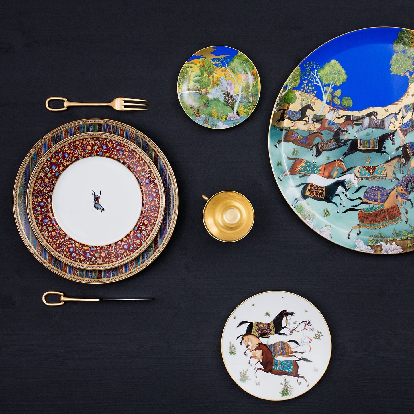 Hermès Cheval D'orient At Motifli 2'Lİ Kahve Fincanı