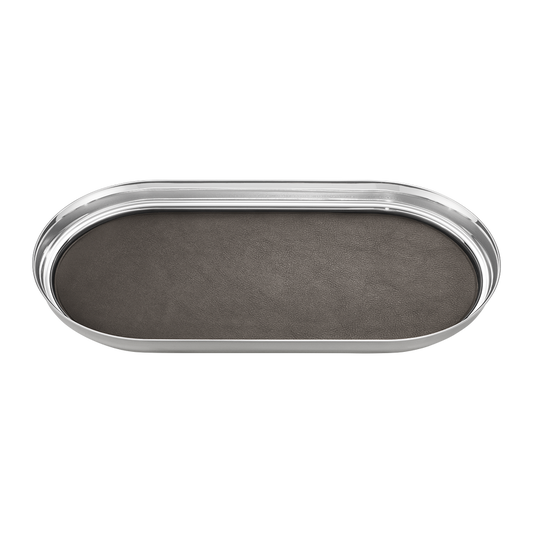 Georg Jensen Manhattan Aynalı Cilalı Siyah Deri Astarlı Paslanmaz Tepsi