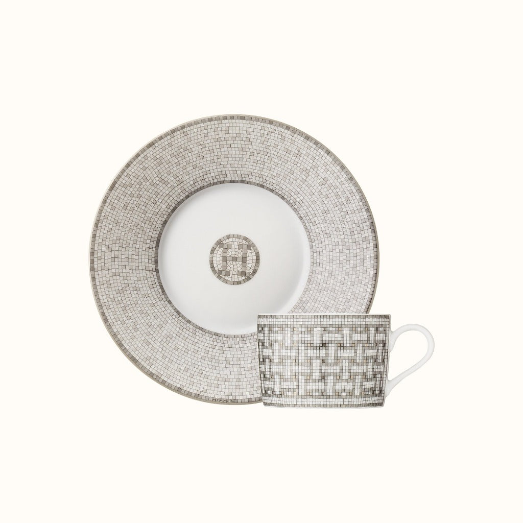 Hermès Mosaique Au 24 Platin Çay Fincanı ve Tabağı