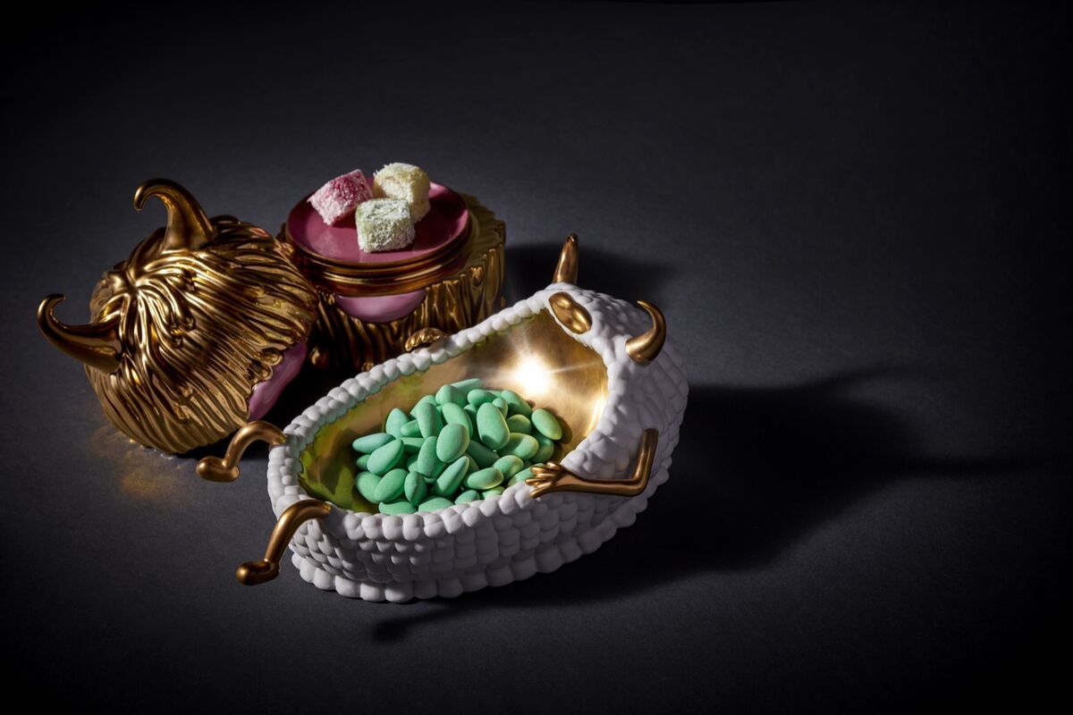 L'objet Haas Lazy Susan Catchall Beyaz Gold
