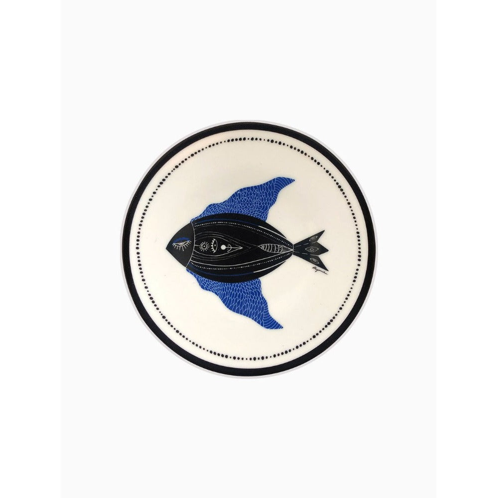 Kayansel Balık Desenli Duvar Tabağı 17 cm