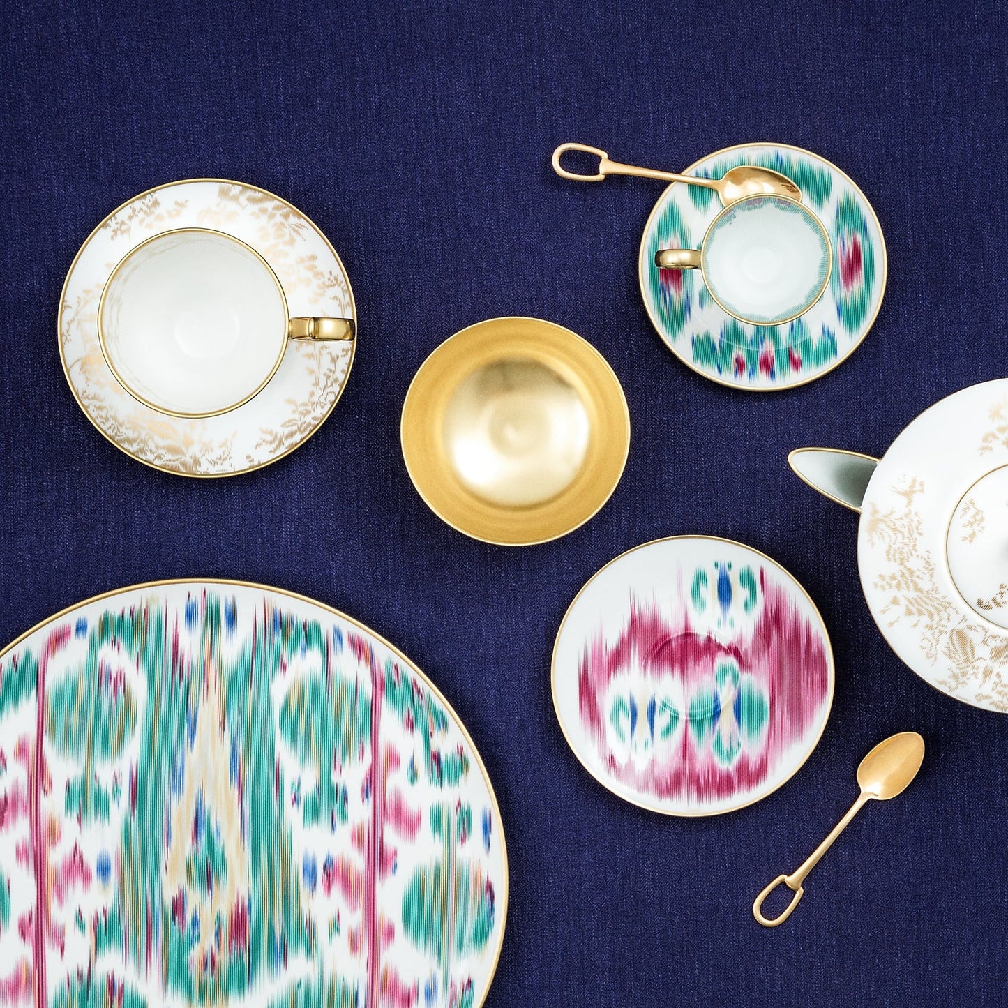 Hermès Voyage En Ikat 2'Li Çay Fincanı Ve Tabağı
